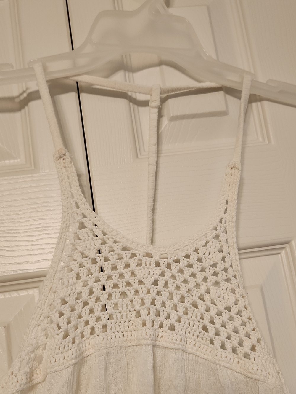 Roxy White Crochet Top Dress / Swim Cover Up 100% Cotton - Picture 2 of 13